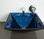 CB005 Vanity Basin-Low Iron Glass Indigo Blue
